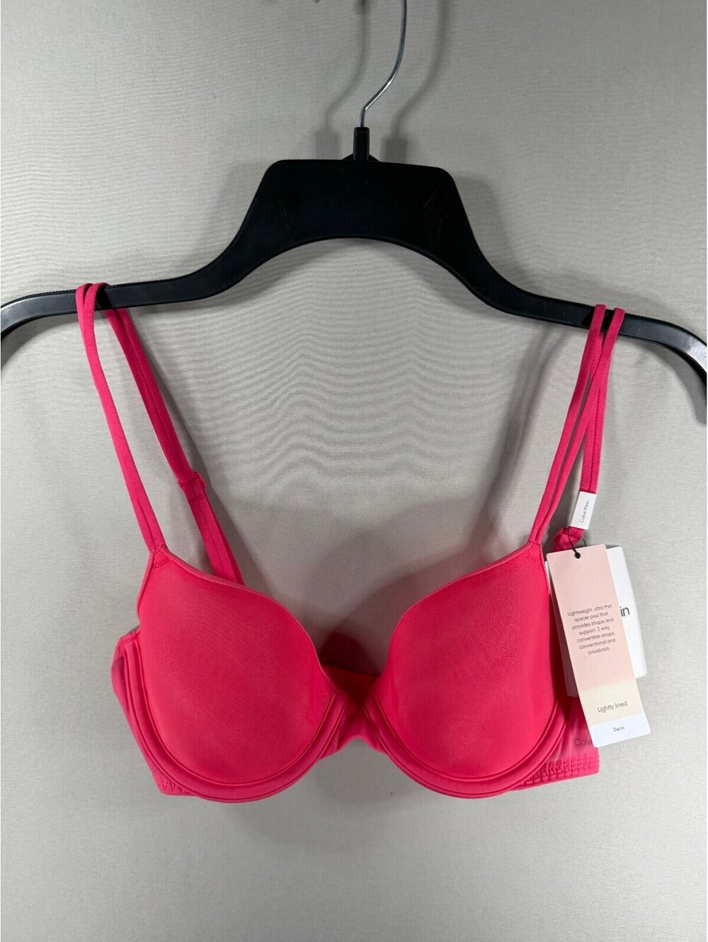 Calvin Klein Sheer Marquiesette Demi Bra 32B in Bright Pink NWT
